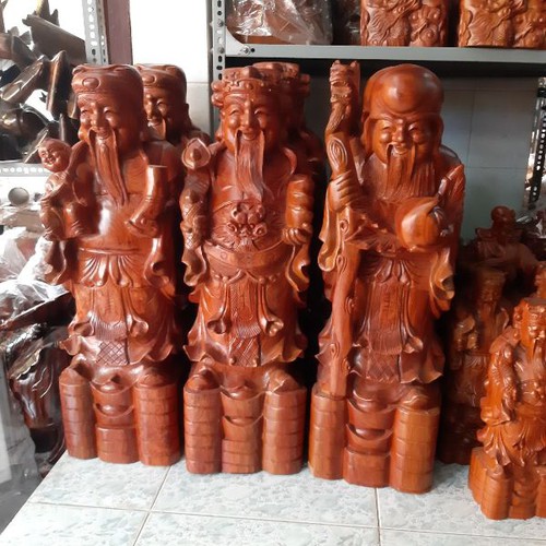 Bộ Tam Đa Gỗ Hương Nguyên Khối Cao 70Cm